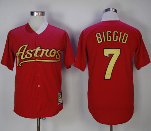 Astros #7 Craig Biggio Red 2002-2012 Turn Back The Clock Stitched MLB Jersey - Click Image to Close